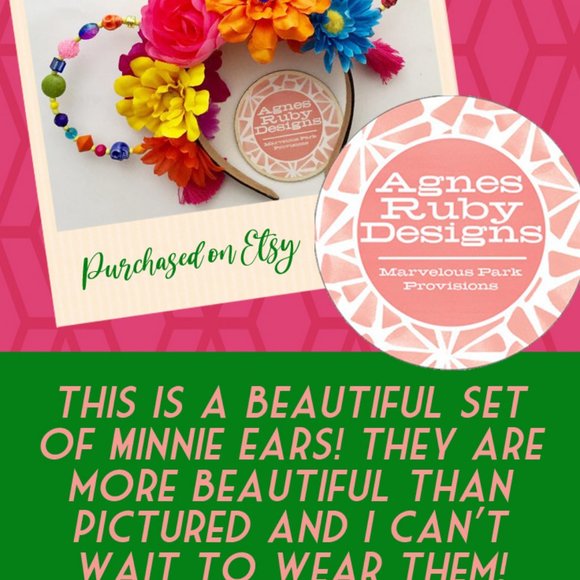 Epcot Pink Candy Disney Insp Minnie Mouse Ears - Picture 6 of 6